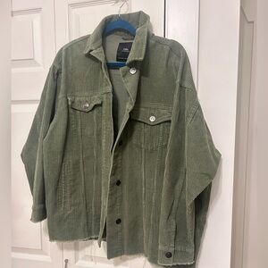 Zara Olive Green Corduroy Shacket/Jacket